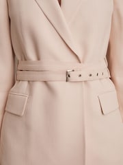 Reiss Pink Darcie Single-Breasted Belted Suit Jacket - Image 4 of 6