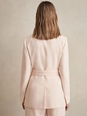 Reiss Pink Darcie Single-Breasted Belted Suit Jacket - Image 5 of 6