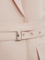 Reiss Pink Darcie Single-Breasted Belted Suit Jacket - Image 6 of 6
