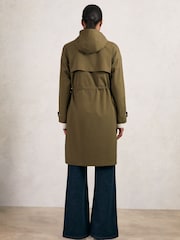 Reiss Khaki Alizeh Petite Removable-Hood Parka Rain Coat - Image 6 of 8