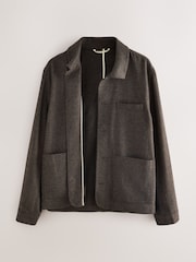 Brown Smart Textured Chore Jacket With Wool - Image 6 of 8