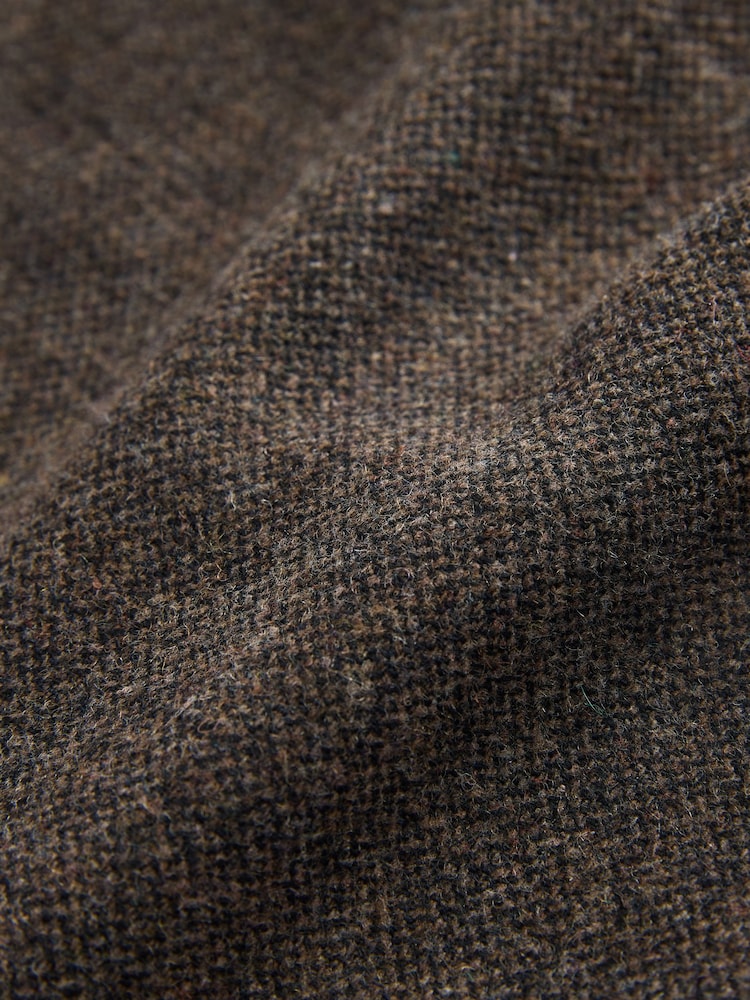 Brown Smart Textured Chore Jacket With Wool - Image 8 of 8