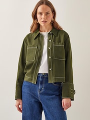 Monsoon Green Katya Contrast Cargo Shirt - Image 1 of 6