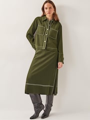 Monsoon Green Katya Contrast Cargo Shirt - Image 2 of 6