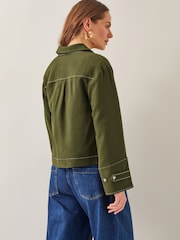 Monsoon Green Katya Contrast Cargo Shirt - Image 4 of 6