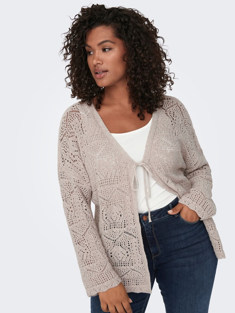 Cardigan ONLY Curve Crochet com amarração frontal - Imagem 1 de 7