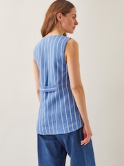 Monsoon Blue Susan Stripe Waistcoat - Image 3 of 6