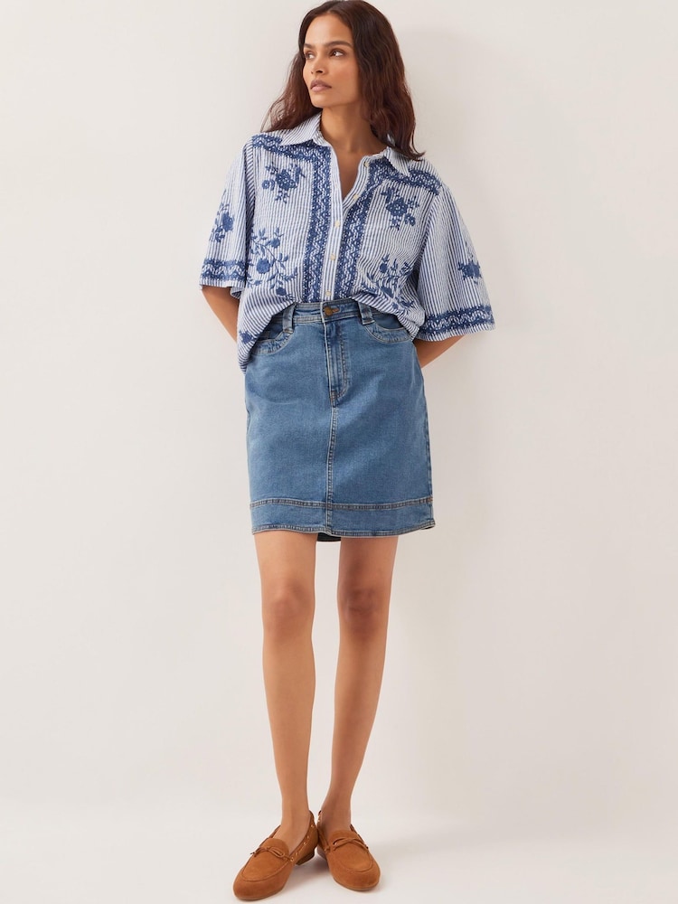 Monsoon Cecelia Denim Mini Skirt - Image 1 of 4