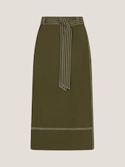 Monsoon Green Katya Tie Waist Midi Skirt - Image 6 of 6