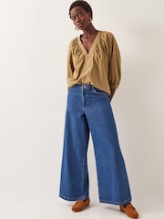Monsoon Brown Suzi 3/4 Sleeve Check Top - Image 2 of 4