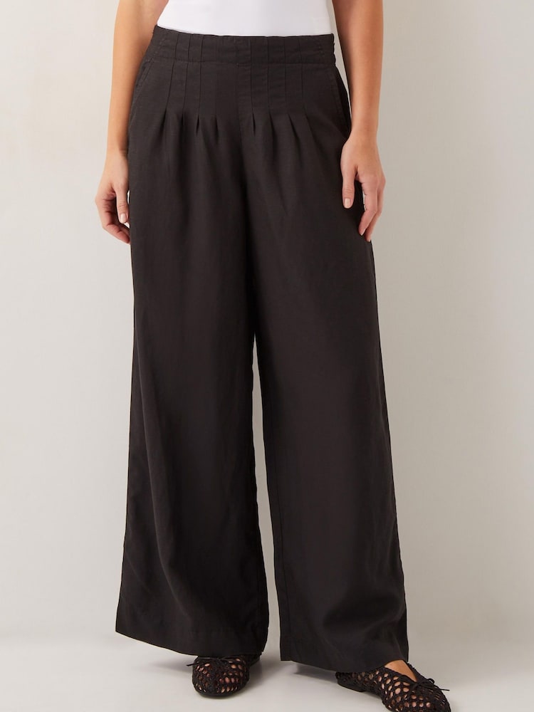 Monsoon Black Margo Wide Leg Trousers - Image 2 of 5