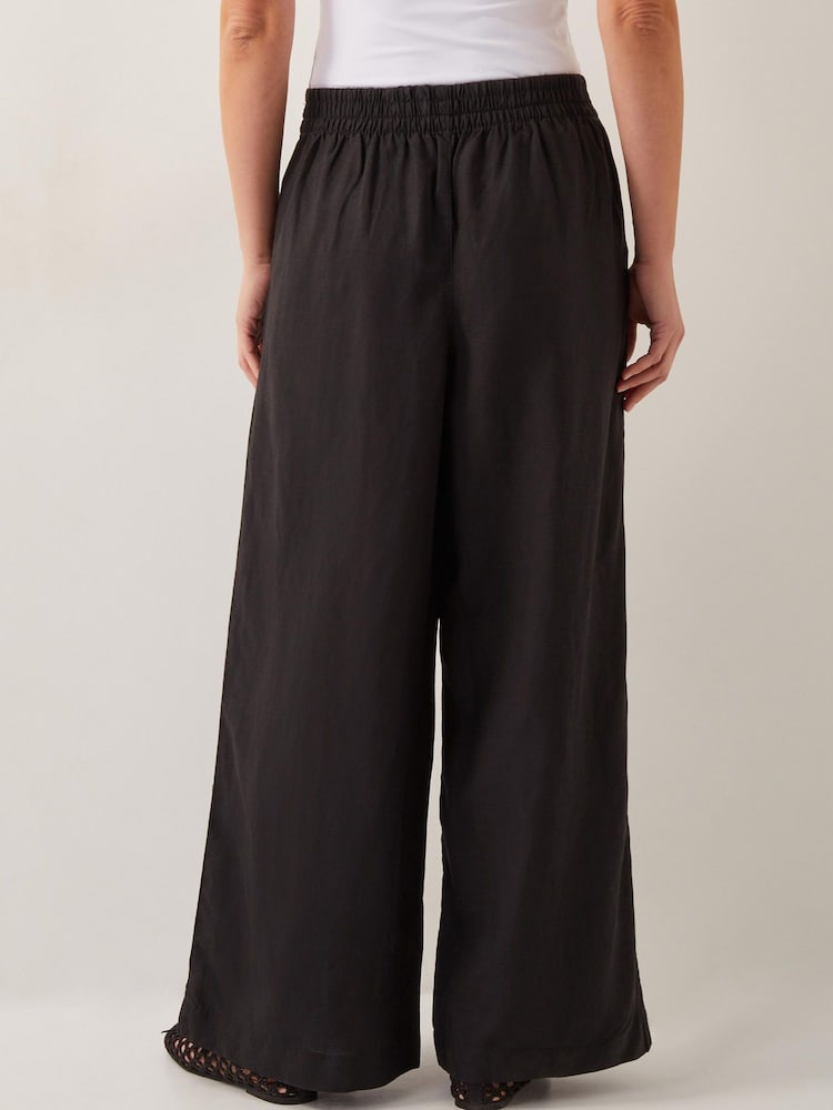 Monsoon Black Margo Wide Leg Trousers - Image 3 of 5