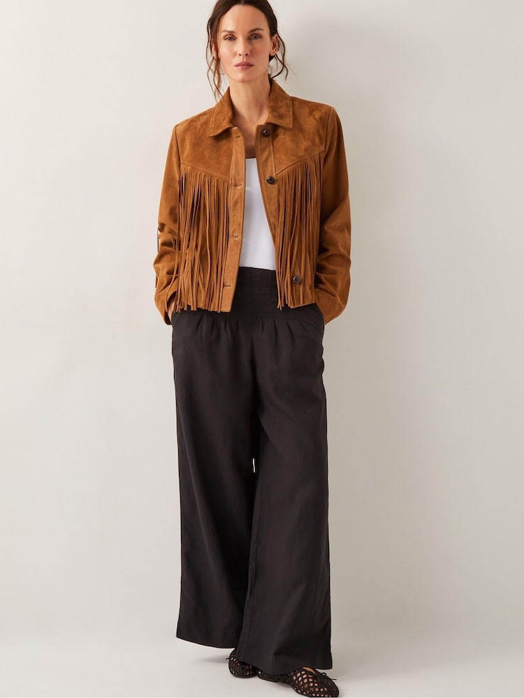 Monsoon Black Margo Wide Leg Trousers - Image 5 of 5