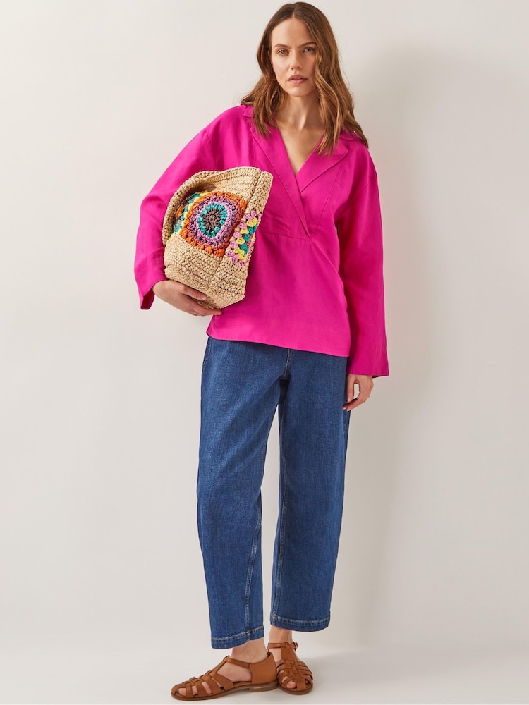 Monsoon Pink Tulip Collar Top - Image 2 of 5 Monsoon Pink Tulip Collar Top - Image 2 of 5