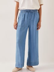 Monsoon Blue Nyla Wide Leg Trousers - Image 2 of 4
