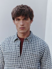 Ecru Twin Pocket Long Sleeve Check Shirt - Image 1 of 15