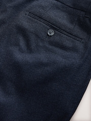 Navy Blue Regular Tapered Fit Smart Textured Soft Touch Trousers - Image 10 of 11