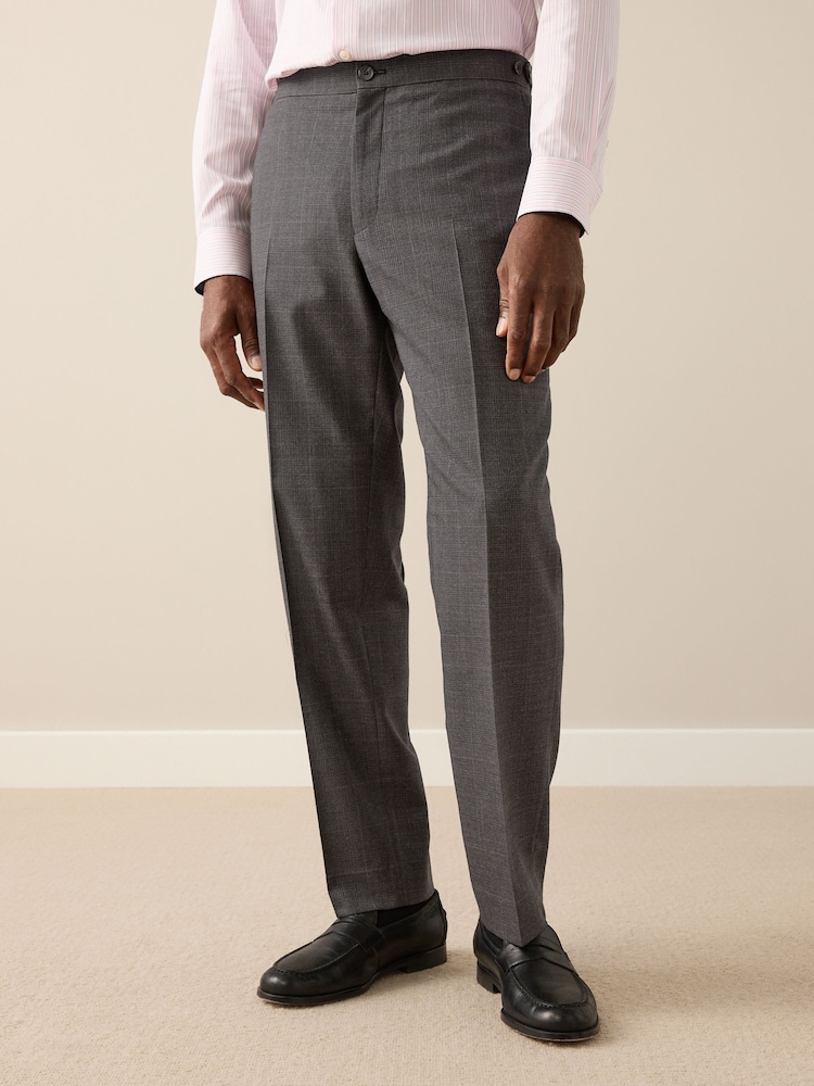 Brown Signature Smart Check Trousers With Wool - Image 1 of 12