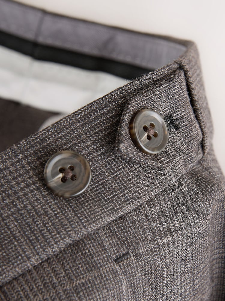 Brown Signature Smart Check Trousers With Wool - Image 12 of 12