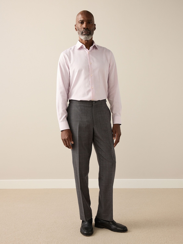 Brown Signature Smart Check Trousers With Wool - Image 2 of 12