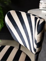 Rockett St George Studio Stripe Velvet Sand and Black Perfect Bar Stool - Image 4 of 9