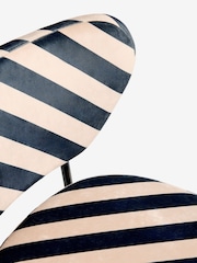 Rockett St George Studio Stripe Velvet Sand and Black Perfect Bar Stool - Image 9 of 9