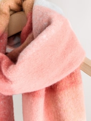 Pink Check Heavyweight Brushed Blanket Scarf - Image 5 of 7