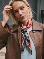 Bright Stripe Satin Square Scarf - Image 3 of 11