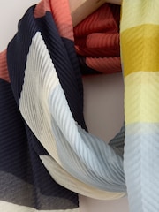Orange Bright Plisse Stripe Lightweight Scarf - Image 2 of 3