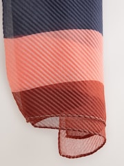 Orange Bright Plisse Stripe Lightweight Scarf - Image 3 of 3