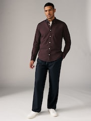 Burgundy Red Brushed Oxford Long Sleeve Shirt - Image 2 of 8