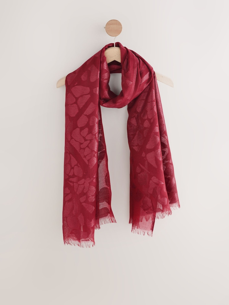 Burgundy Red Burnout Lightweight Scarf - Image 1 of 3