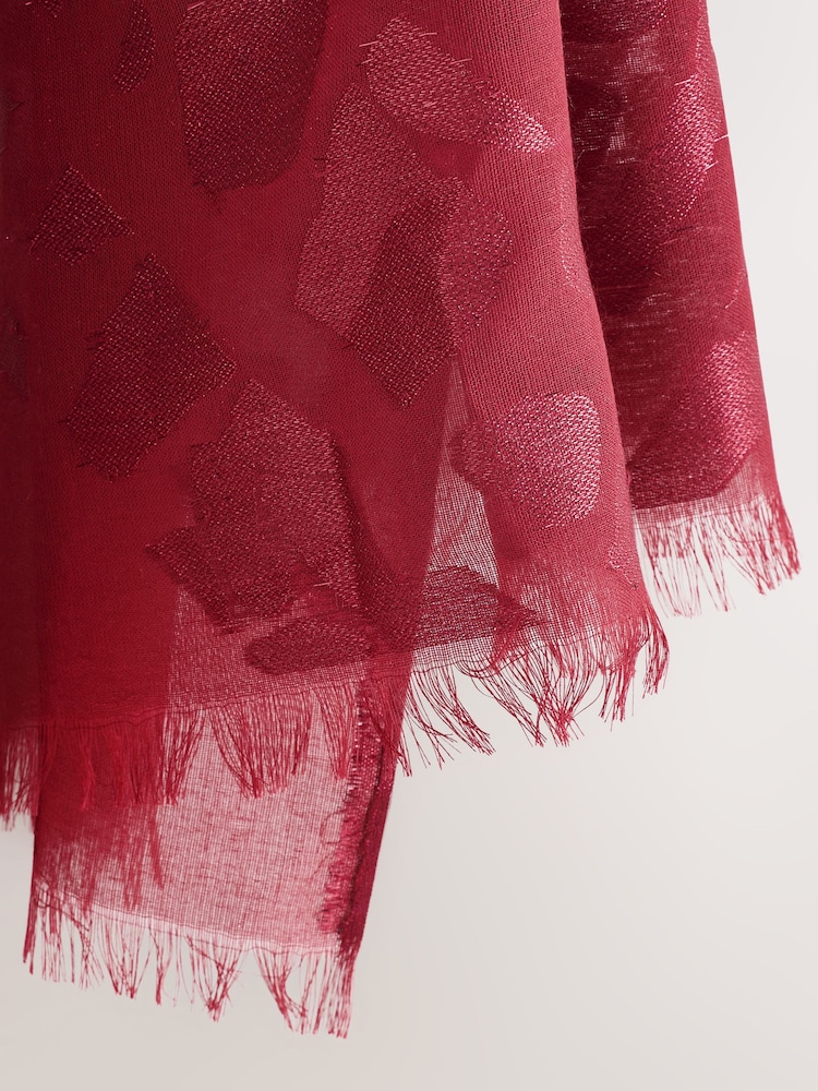 Burgundy Red Burnout Lightweight Scarf - Image 3 of 3