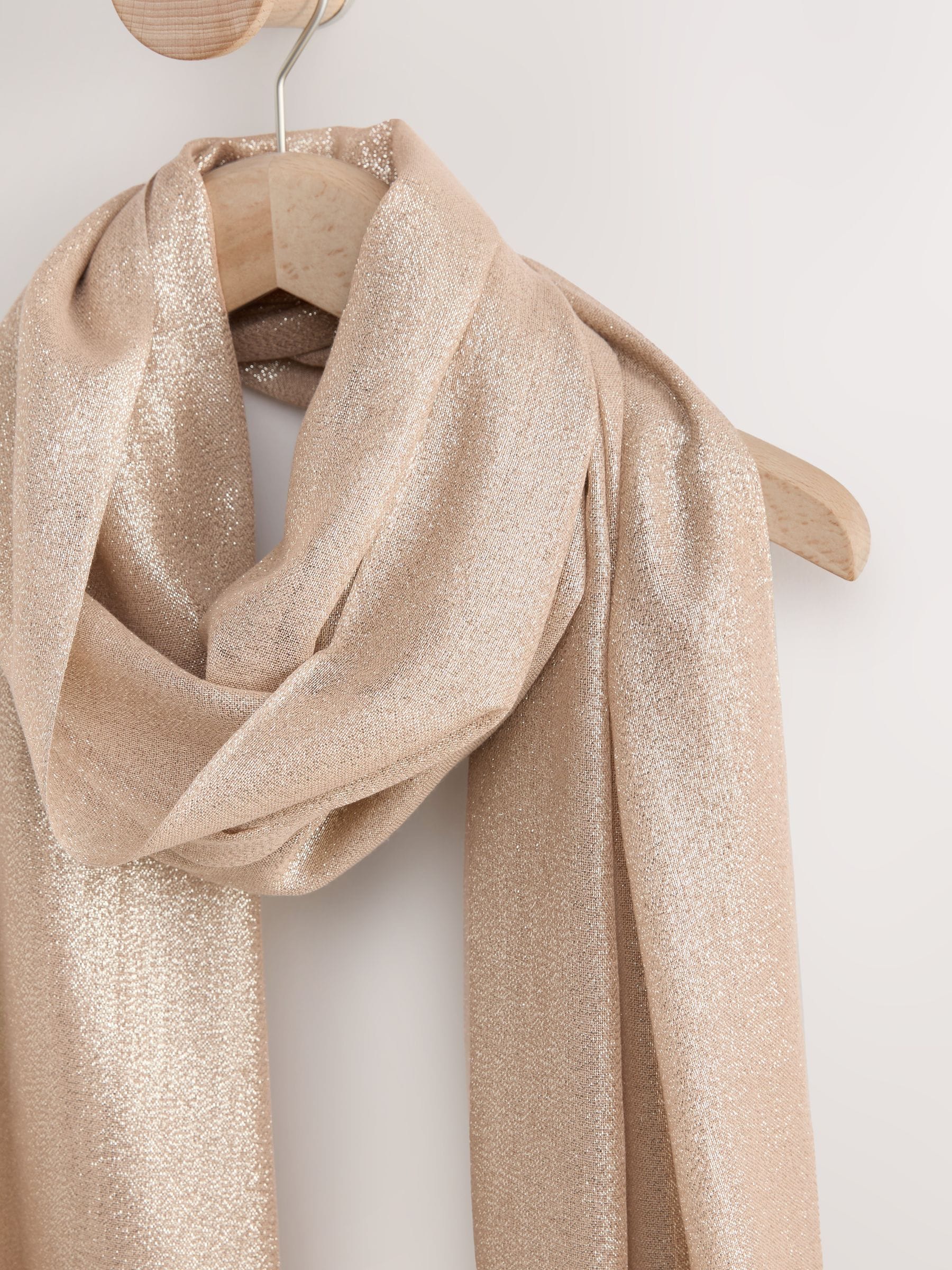 Buy Gold Sparkle Lightweight Scarf from Next Ireland
