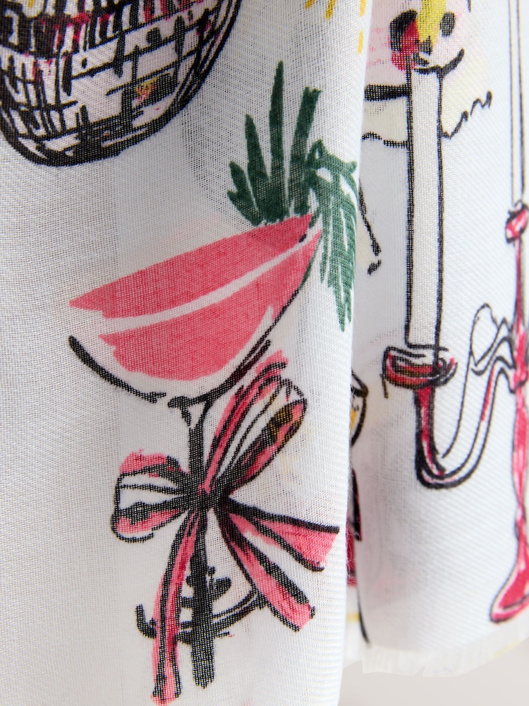 Birthday Party Icons Print Lightweight Scarf - Image 3 of 3