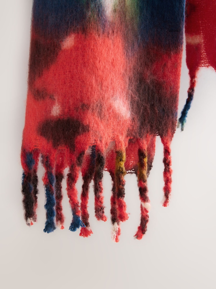 Navy Blue Floral Brushed Blanket Heavyweight Scarf - Image 8 of 8
