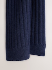 Navy Ribbed Knit Scarf - Image 3 of 3