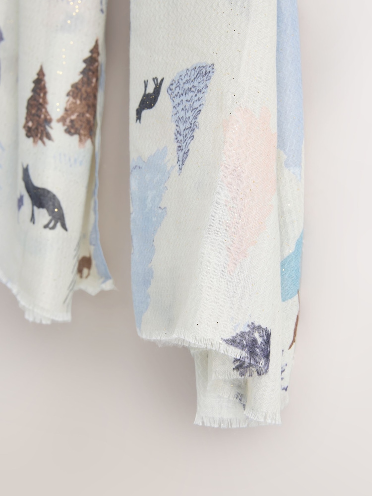 Christmas Scene Lightweight Scarf - Image 3 of 3