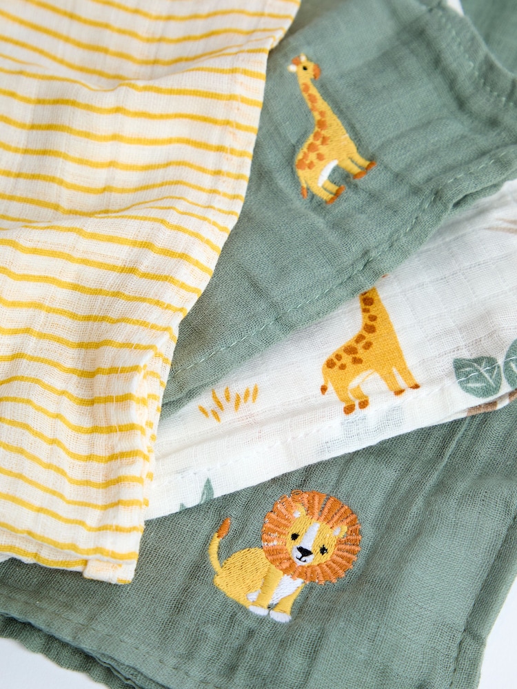 JoJo Maman Bébé Safari 5-Pack Muslins - Image 7 of 7 JoJo Maman Bébé Safari 5-Pack Muslins - Image 7 of 7