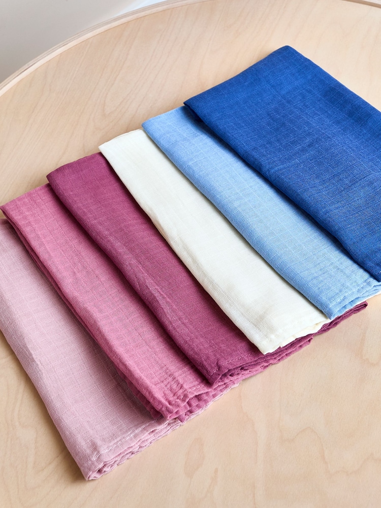 JoJo Maman Bébé Dusky Pastel 6-Pack Muslins - Image 1 of 9 JoJo Maman Bébé Dusky Pastel 6-Pack Muslins - Image 1 of 9