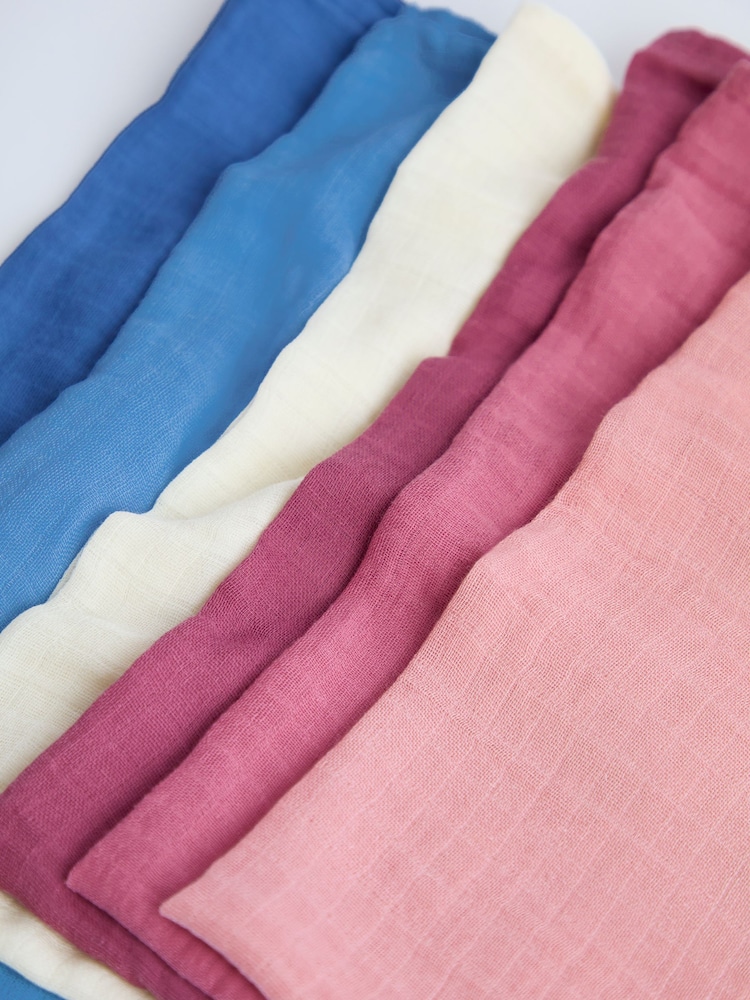 JoJo Maman Bébé Dusky Pastel 6-Pack Muslins - Image 9 of 9 JoJo Maman Bébé Dusky Pastel 6-Pack Muslins - Image 9 of 9