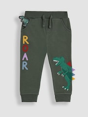 JoJo Maman Bébé Khaki Green Roar Appliqué Joggers - Image 1 of 4