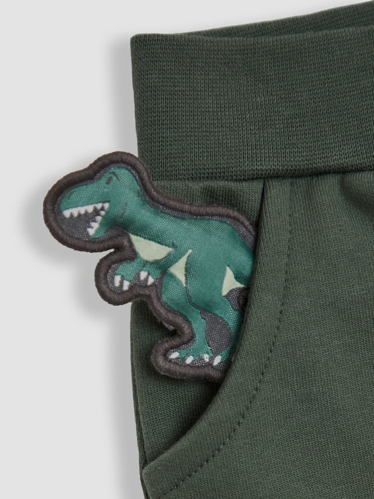 JoJo Maman Bébé Khaki Green Roar Appliqué Joggers - Image 2 of 4