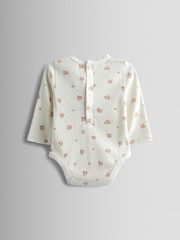 JoJo Maman Bébé Pink Flower Velour Dungaree & Body Set - Image 3 of 6