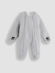 JoJo Maman Bébé Grey Koala Cosy Borg Character Pramsuit - Image 1 of 5