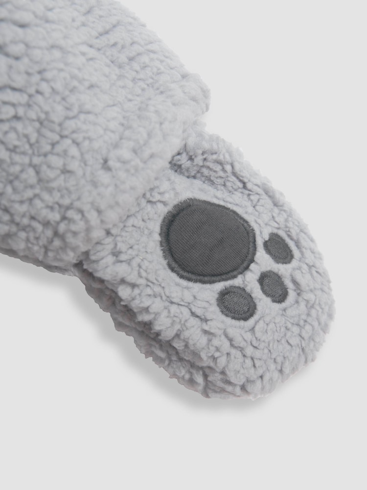 JoJo Maman Bébé Grey Koala Cosy Borg Character Pramsuit - Image 2 of 5