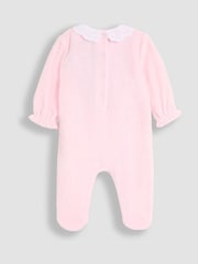 JoJo Maman Bébé Pink Flopsy Embroidered Smocked Footed Sleepsuit - Image 2 of 3
