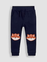 JoJo Maman Bébé Light Blue 2-Pack Appliqué Knee & Plain Joggers - Image 2 of 6