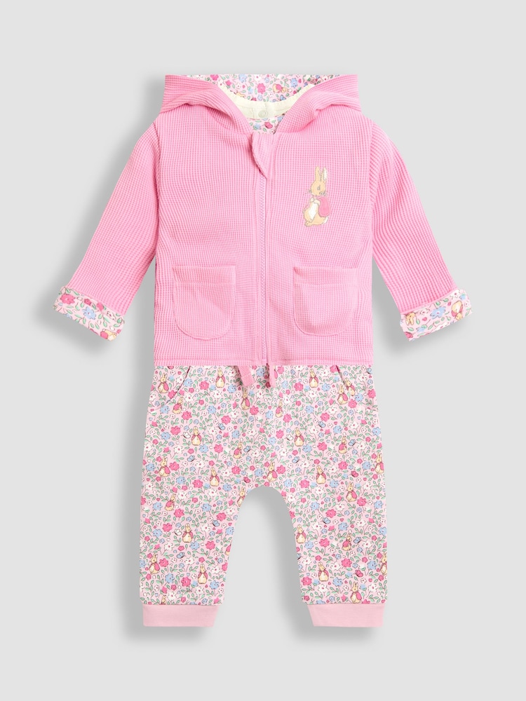JoJo Maman Bébé Pink 3-Piece Hoodie, Jogger & Body Set - Image 1 of 11