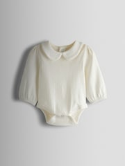 JoJo Maman Bébé Frilled Dungaree & Body Set - Imaginea 4 din 7